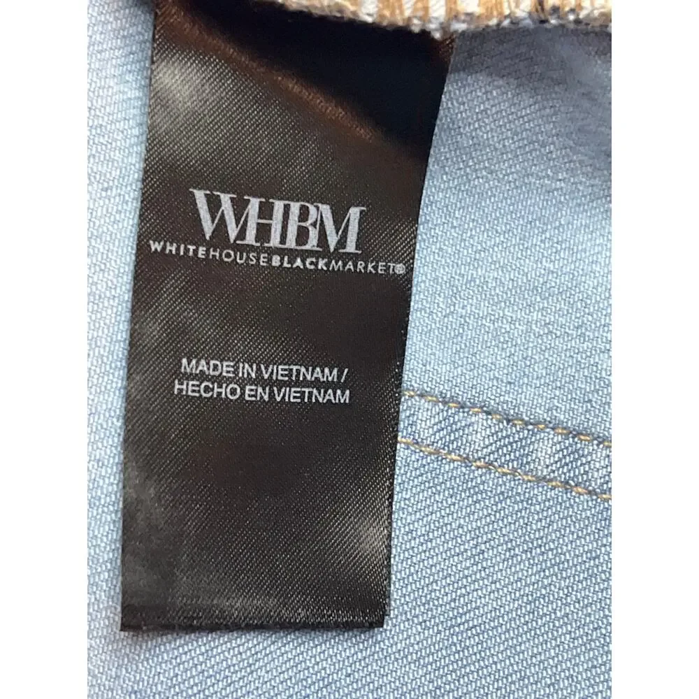 White House Black Market High-Rise Wide Leg Cuff Cropped Jean, size 8 - Picture 11 of 16
